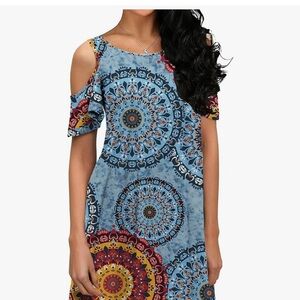 Colorful Mandala Print Dress